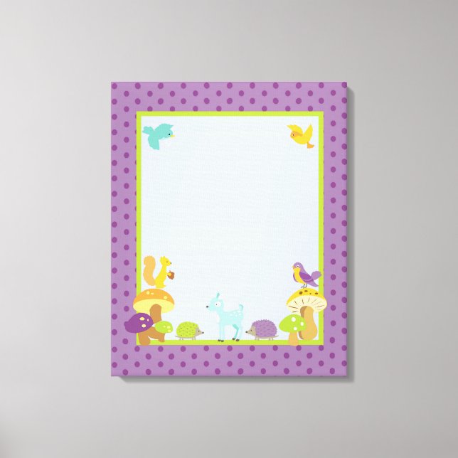 Furry Woodland 16x20 Canvas Nursery Art (Frente)