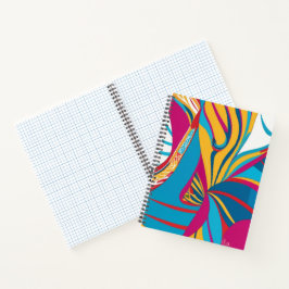 Fusão Abstrata de Batik Tropical Vibrante de Folha