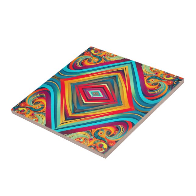 Fusão de Onda de Cor – Arte Abstrata Moderna em Es (Lateral)