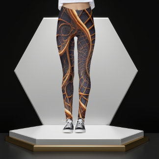 Fusão de Strike: Leggings Geométricas Castanho e P