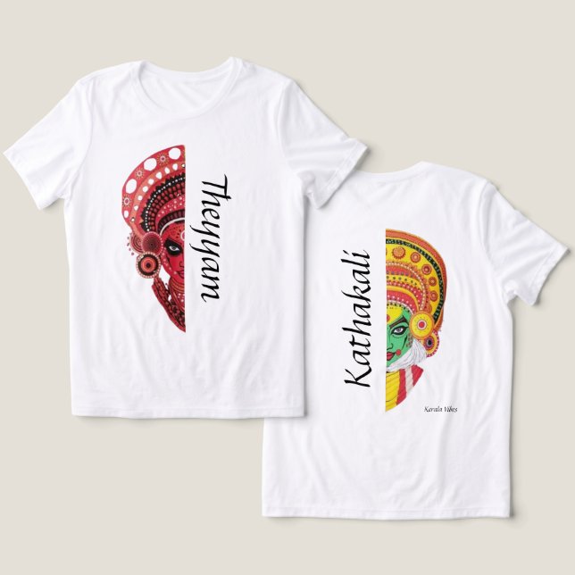 Fusão Theyyam-Kathakali - Espírito Negrito de Kera (Design Frente e Verso)