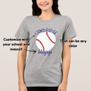 Fusca de baseball com mascote de escola personaliz