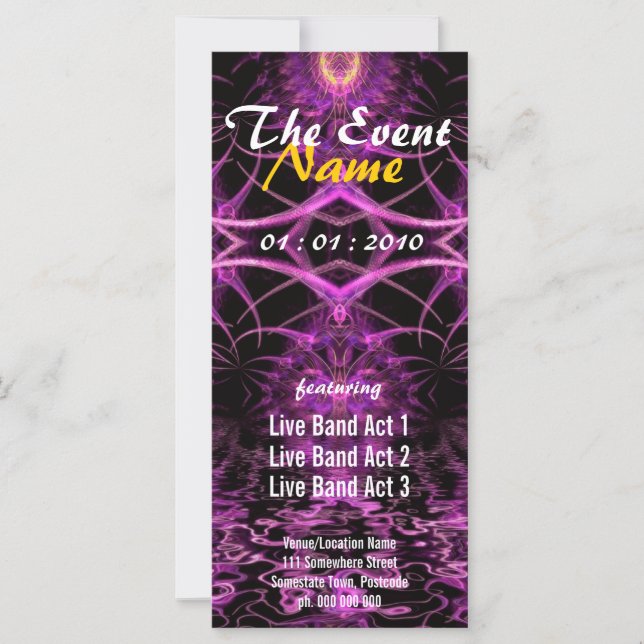 Fuschia Fractal Fantasy Party Flyer (Frente)