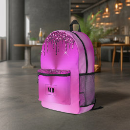 Fuschia Glitter Metálico Monograma