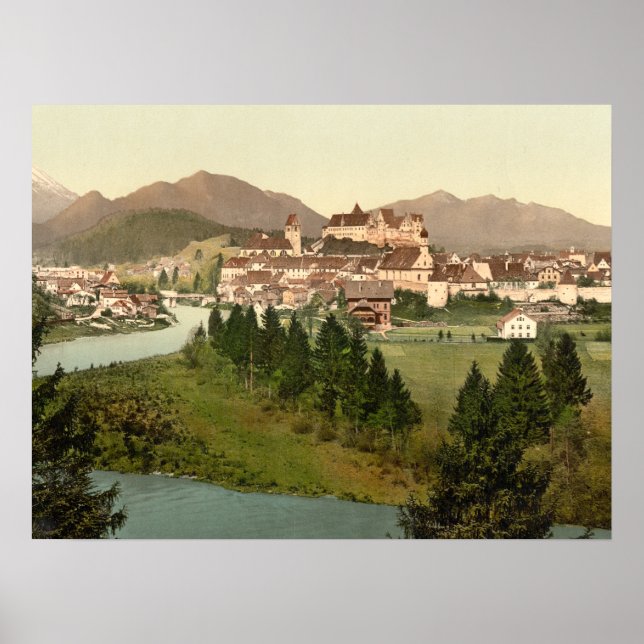 Fussen, Baviera, impressão de arquivo na Alemanha (Frente)