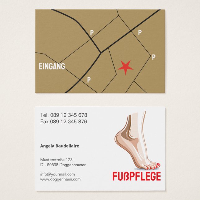 Fußpflege Visitenkarten (Frente & Verso)