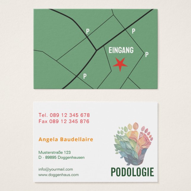 Fußpflegende Podologie Visitenkarten (Frente & Verso)