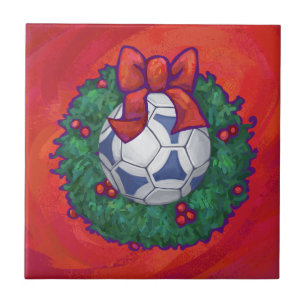 Futbal Festivo em Wreath em Vermelho