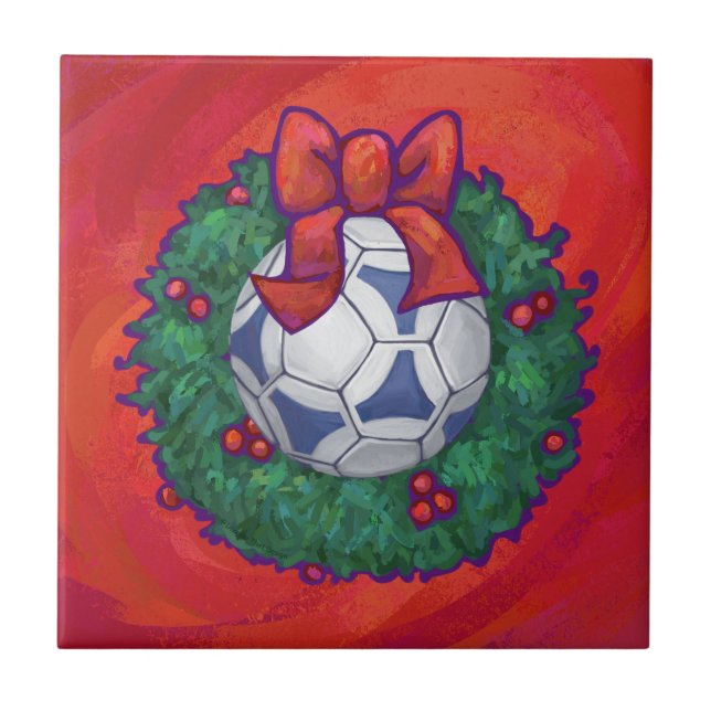 Futbal Festivo em Wreath em Vermelho (Frente)
