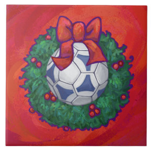 Futbal Festivo em Wreath em Vermelho