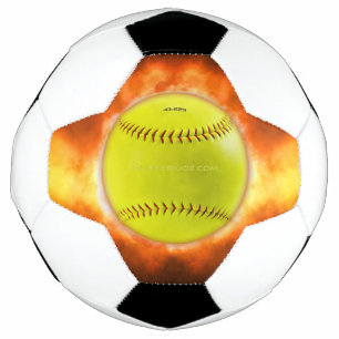 Futebol Chamas de bola de fogo de softball amarelo do Slip