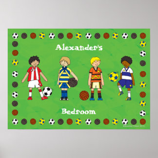 Futebol de moço Poster personalizado