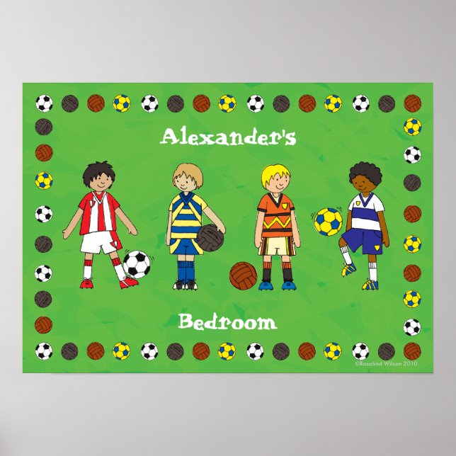 Futebol de moço Poster personalizado (Frente)
