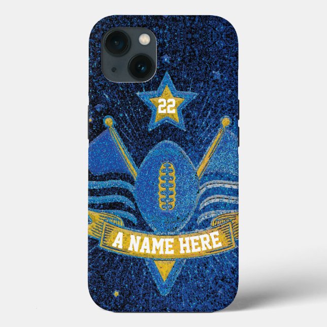 Futebol do Team Sports Blue e Dourado Glitter Coll (Verso)