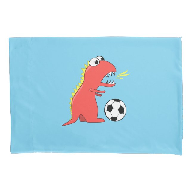 Futebol engraçado azul do dinossauro dos desenhos (Frente)