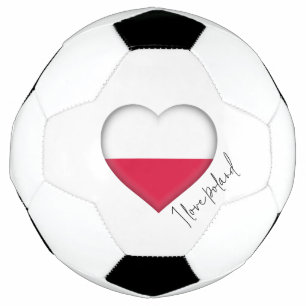 Futebol Eu Amo Polônia Sinalizador Cores Cardíaco Bola de