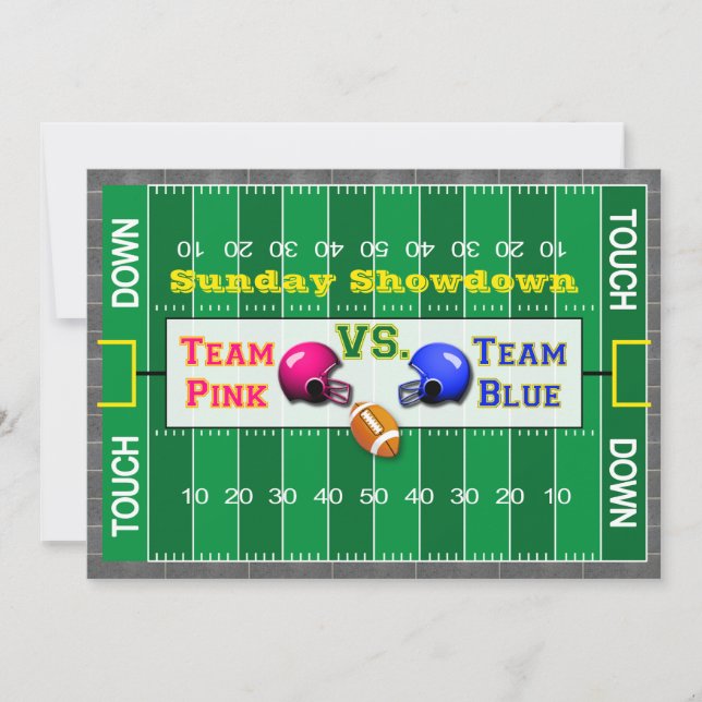 Futebol - Gênero - Convite para Chá de fraldas (Frente)