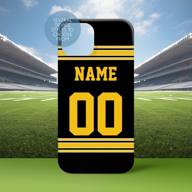 Futebol Jersey Black Dourado (Personalized Phone Case with A sporty Design)