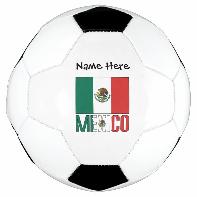 Futebol México e bandeira mexicana com seu nome: Bola de F (Frente)
