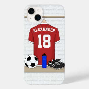 Futebol Red e White Personalizado Jersey