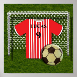 Futebol Shirt Red Personalizado Poster
