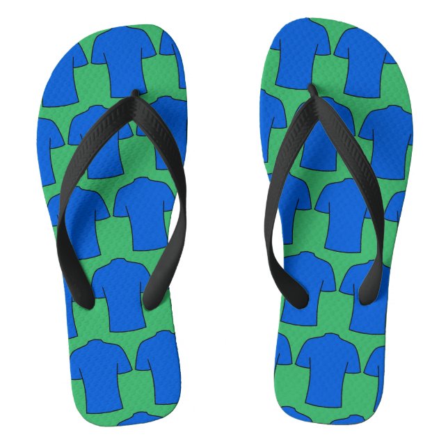 Futebol Shirts Design em Chinelos azuis (Pé da cama)