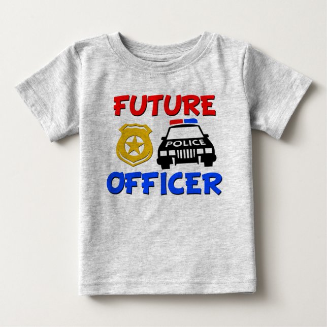 Futura Polícia, camisa engraçada de bebê (Frente)