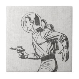 Futurista e Nostálgico Homem de Arma de Raios Retr