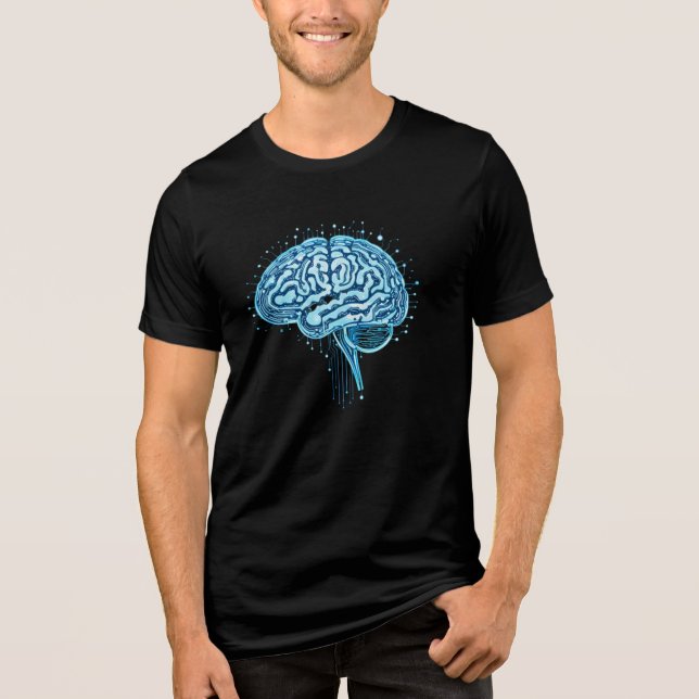 "Futuristic Circuit Brain – Minimalist Tech & AI T (Frente)