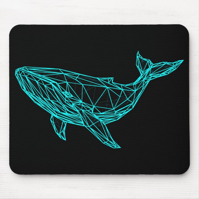 Futuristic Geometric Whale Mouse Pad (Frente)