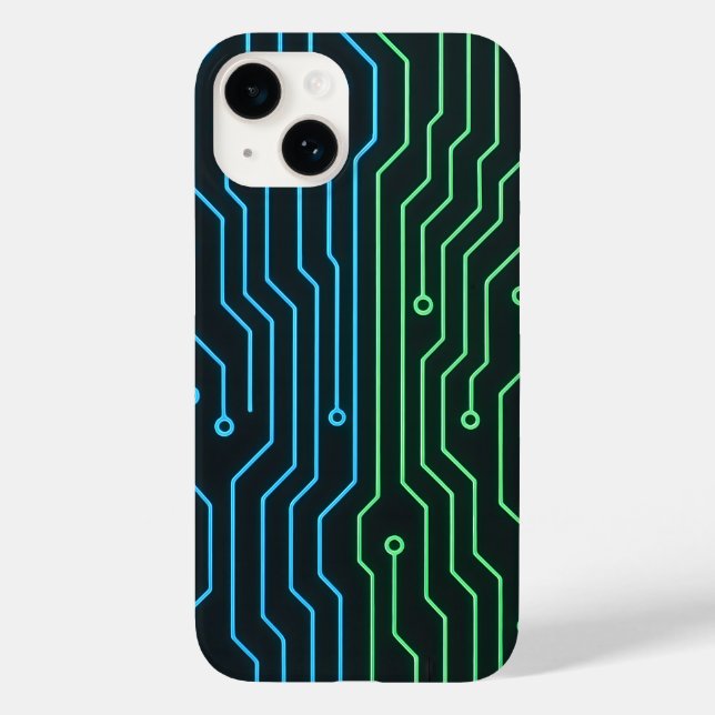 Futuristic Neon Circuit Phone Case (Verso)