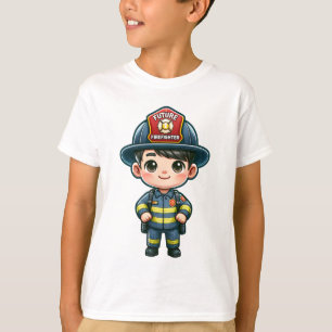 Futuro Camiseta de Bombeiros - Caricatura Adorável