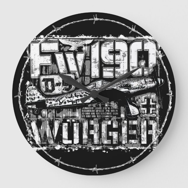 Fw 190 D- 9 Relógio De Parede Acrílico (Frente)