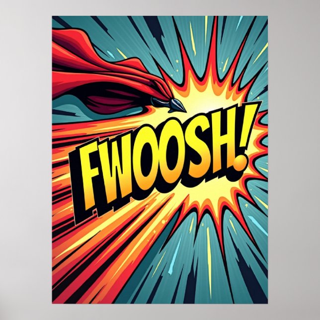 FWOSH! Poster de explosão de Pop de estilo cômico (Frente)