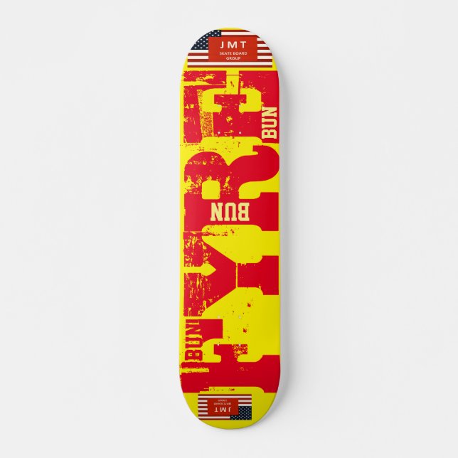 FYRE BUN! Skateboard JMT, deck de 7¾" (Frente)