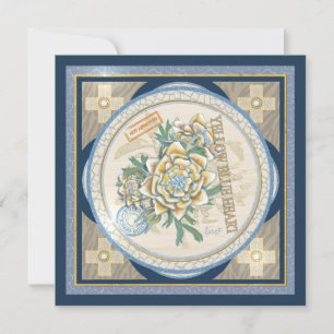 G Criação Cartão de vazio de flor amarela para o I