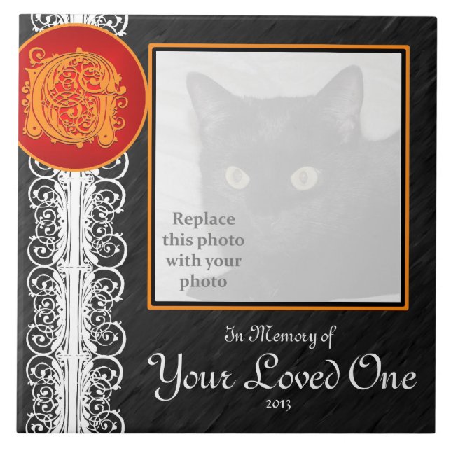 G Monograma - Azulejo "Em memória do seu amado" (Frente)