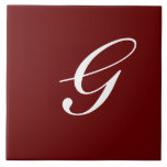 G Monograma Branco Inicial em Maroon<br><div class="desc">Letra branca clássica monograma em fundo vermelho escuro,  G.</div>
