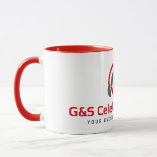 G&S celebra caneca vermelha e branca