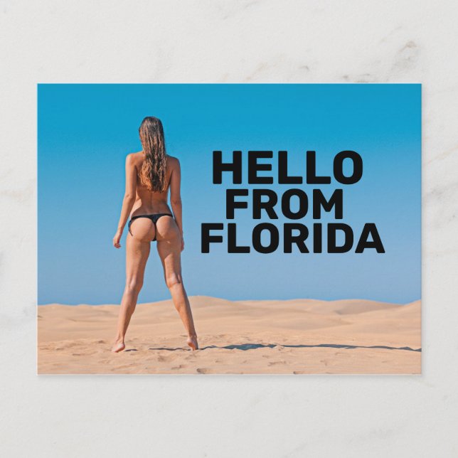 G-STRING BIKINI GIRL HELLO DE CARTÕES POSTAIS FLOR (Frente)