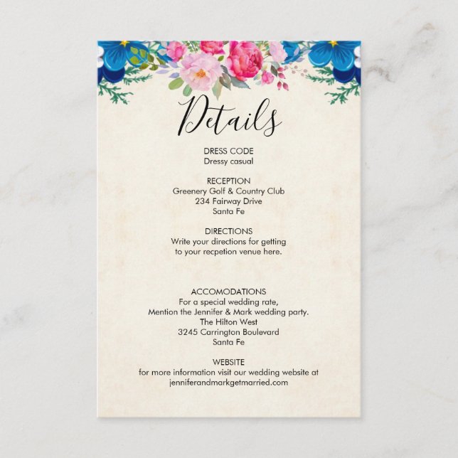 Gabinete de Detalhes de Casamento das Flores Rosa  (Frente)