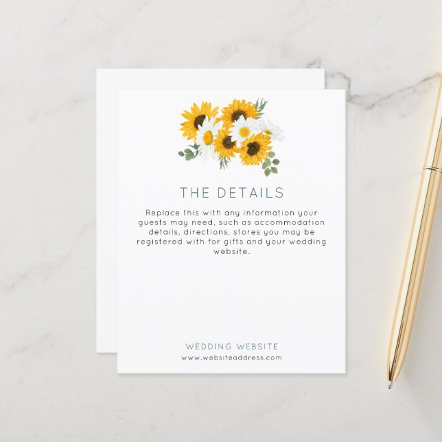 Gabinete de Detalhes do Casamento de Girassóis do  (Frente/Verso In Situ)