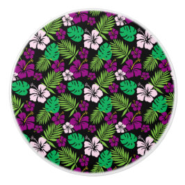 Gabinete de Flores Tropicais - Botões de Gaveta