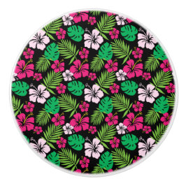 Gabinete de Flores Tropicais - Botões de Gaveta