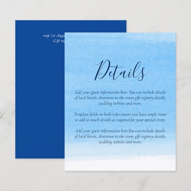 Gabinete de Hotéis Detalhes do Casamento Tropical  (Frente/Verso)