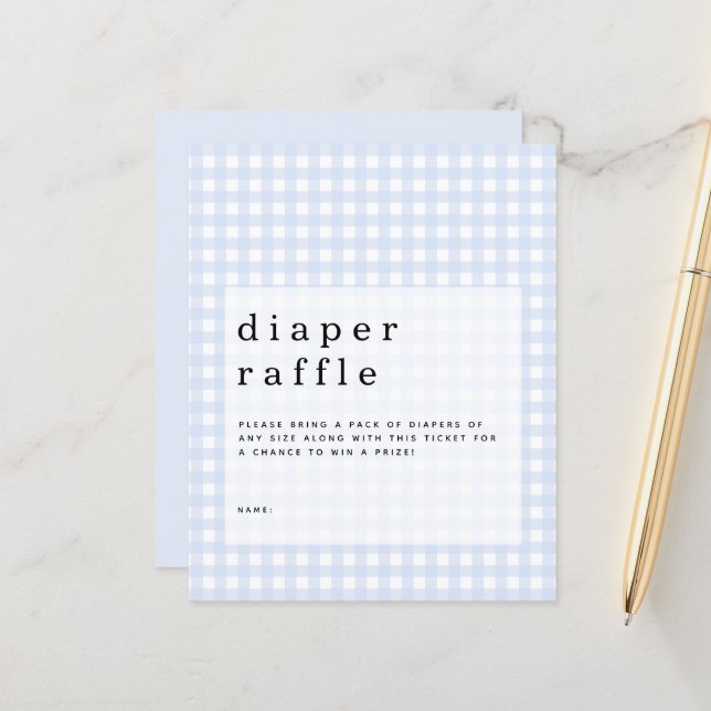 Gabinete de Raffle Fralda Gingham Azul (Frente/Verso In Situ)