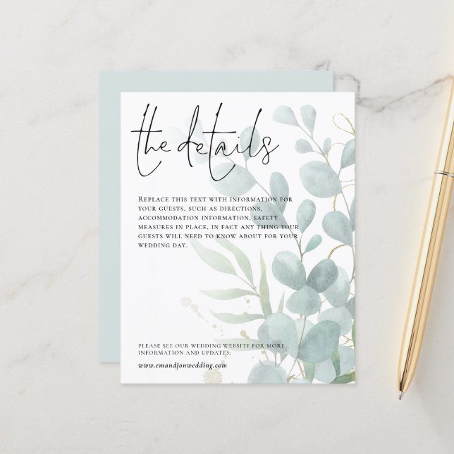 Gabinete de Script Eucalyptus Detalhes do Casament (Frente/Verso In Situ)