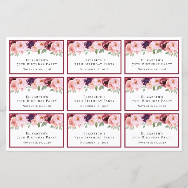 Gabinete Floral 75ª Festa de aniversário sem prese (Verso)