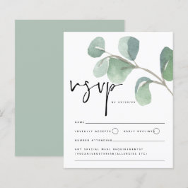 Gabinete RSVP de Casamento de Script Eucalyptus de