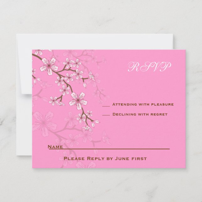 Gabriella Pink Blossoms Bat Mitzvah RSVP (Frente)